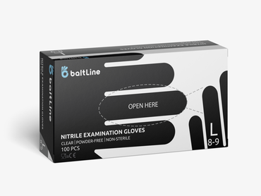 nitrile gloves 100 pcs, L size, black, powder free