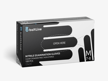 nitrile gloves 100 pcs, M size, black, powder free