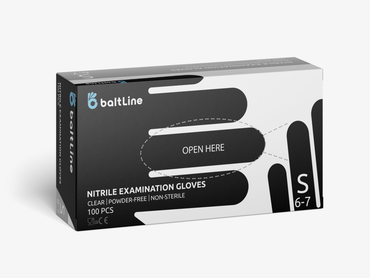 nitrile gloves 100 pcs, S size, black, powder free