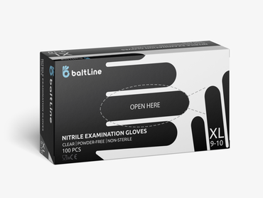 nitrile gloves 100 pcs, XL size, black, powder free