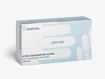 nitrila cimdi 100 gab. XS izm., zili, nepūderēti